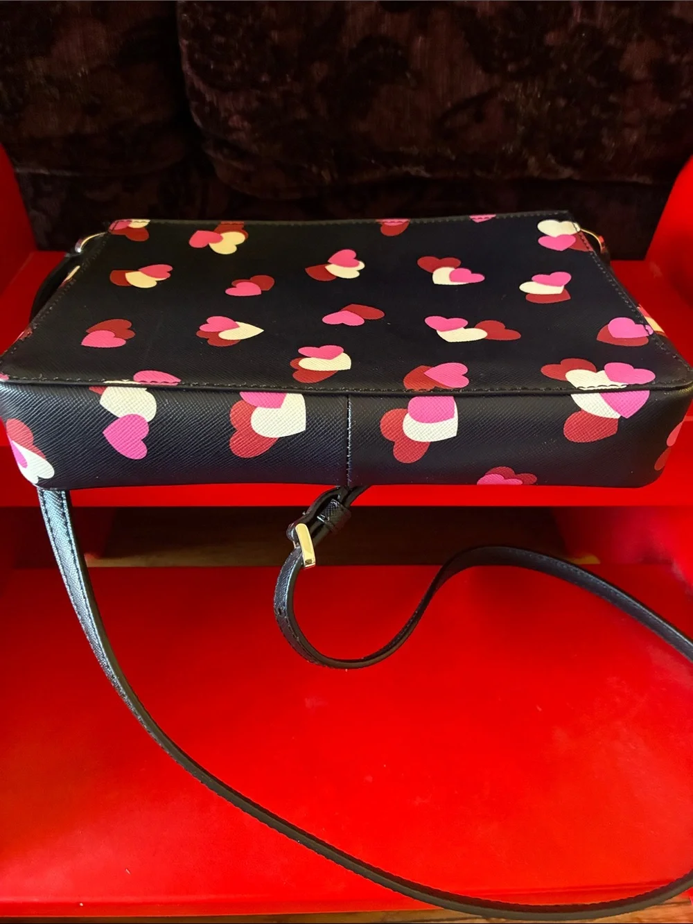 kate spade Black Heart-Print Crossbody Bag